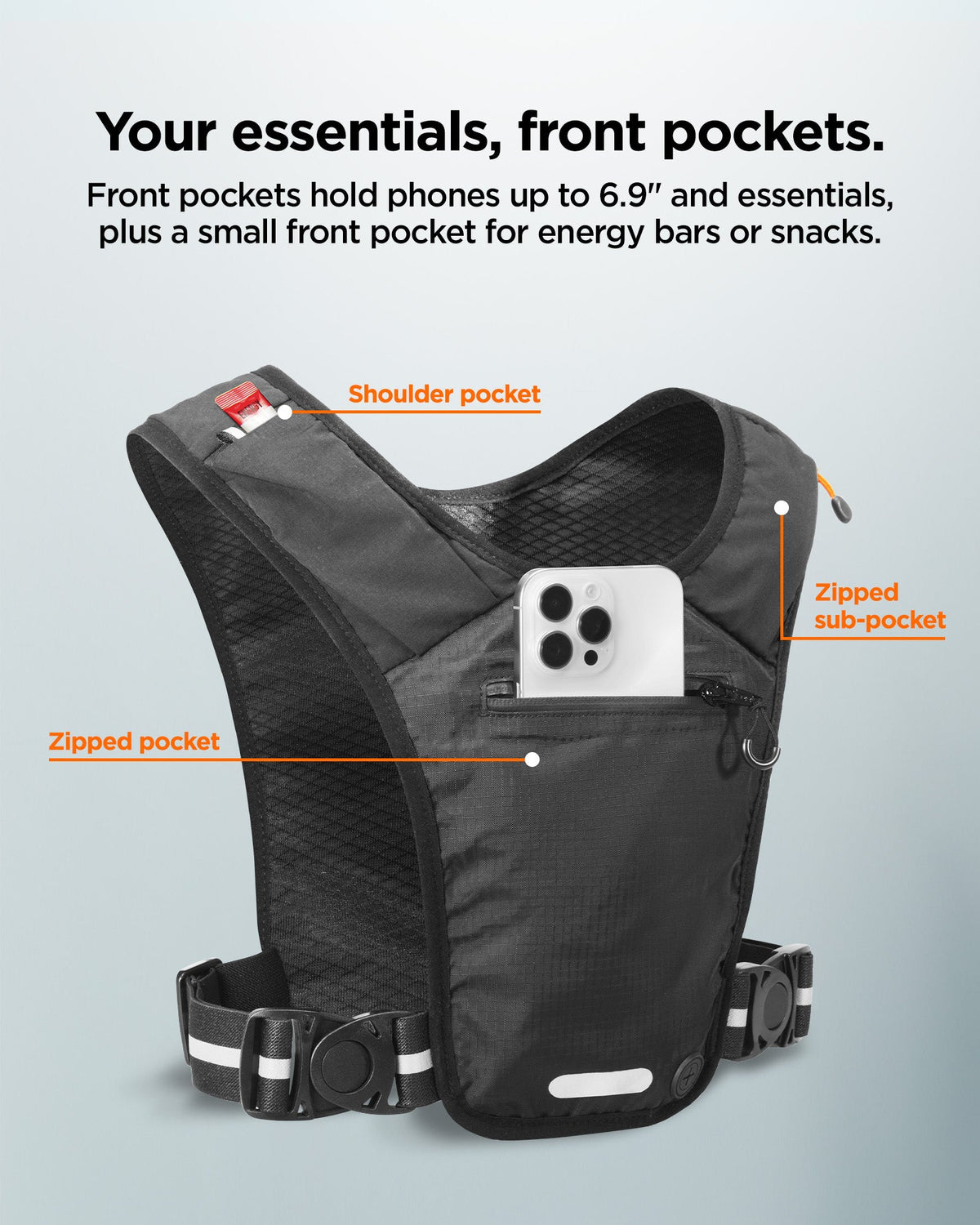 Spigen Running Vest – Dynamic Shield A720 — Black M–L, fit, construction or use view 11