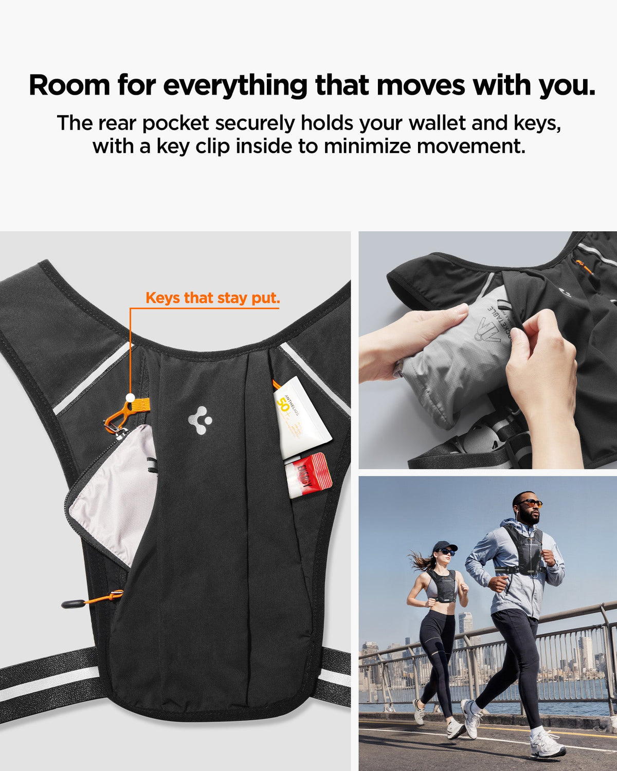 Spigen Running Vest – Dynamic Shield A720 — Black M–L, fit, construction or use view 8