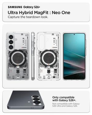 Spigen Galaxy S26 Plus Case Ultra Hybrid Neo One (Mag Fit) showing capture the teardown look