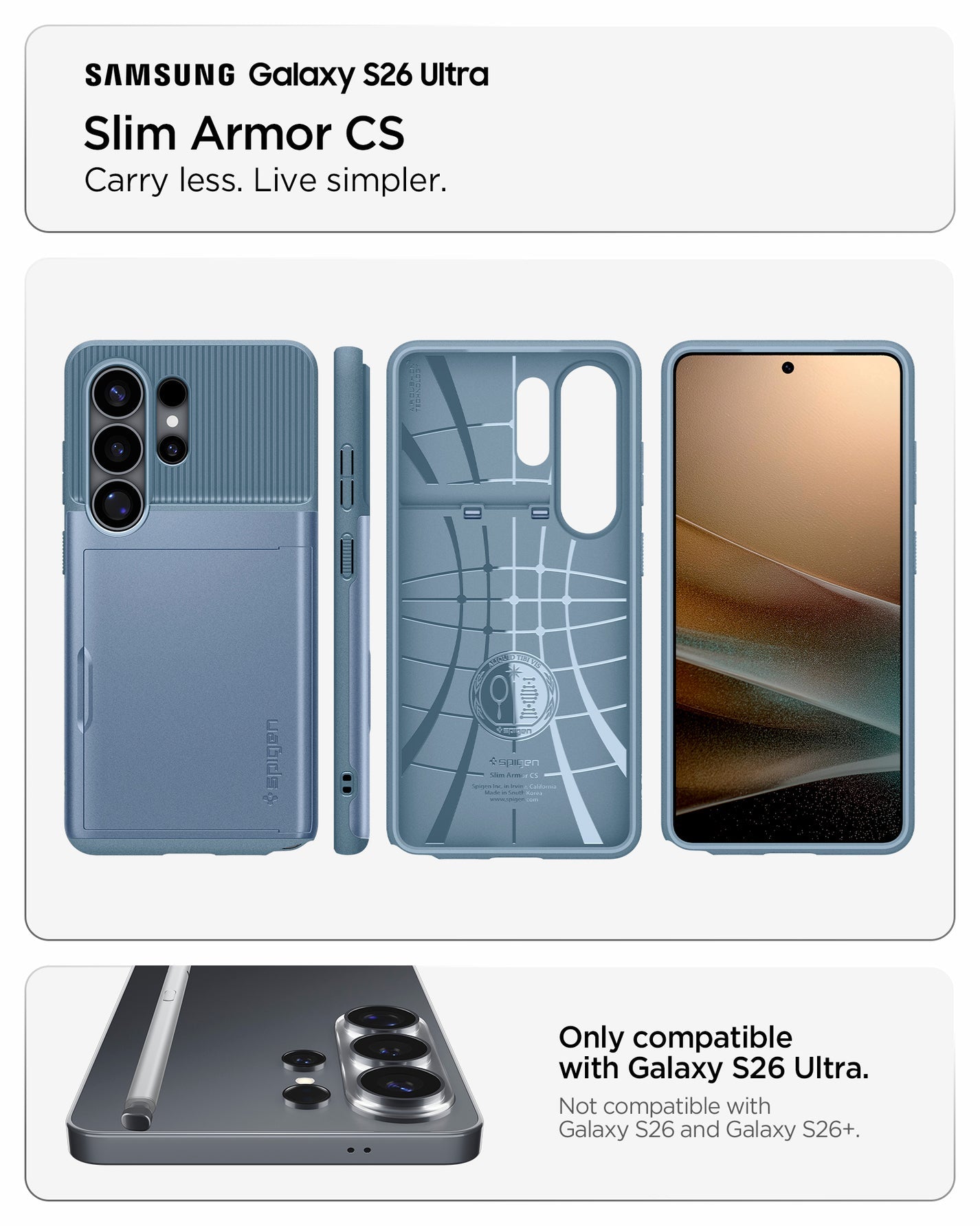 Spigen Galaxy S26 Ultra Slim Armor CS Light Blue materials