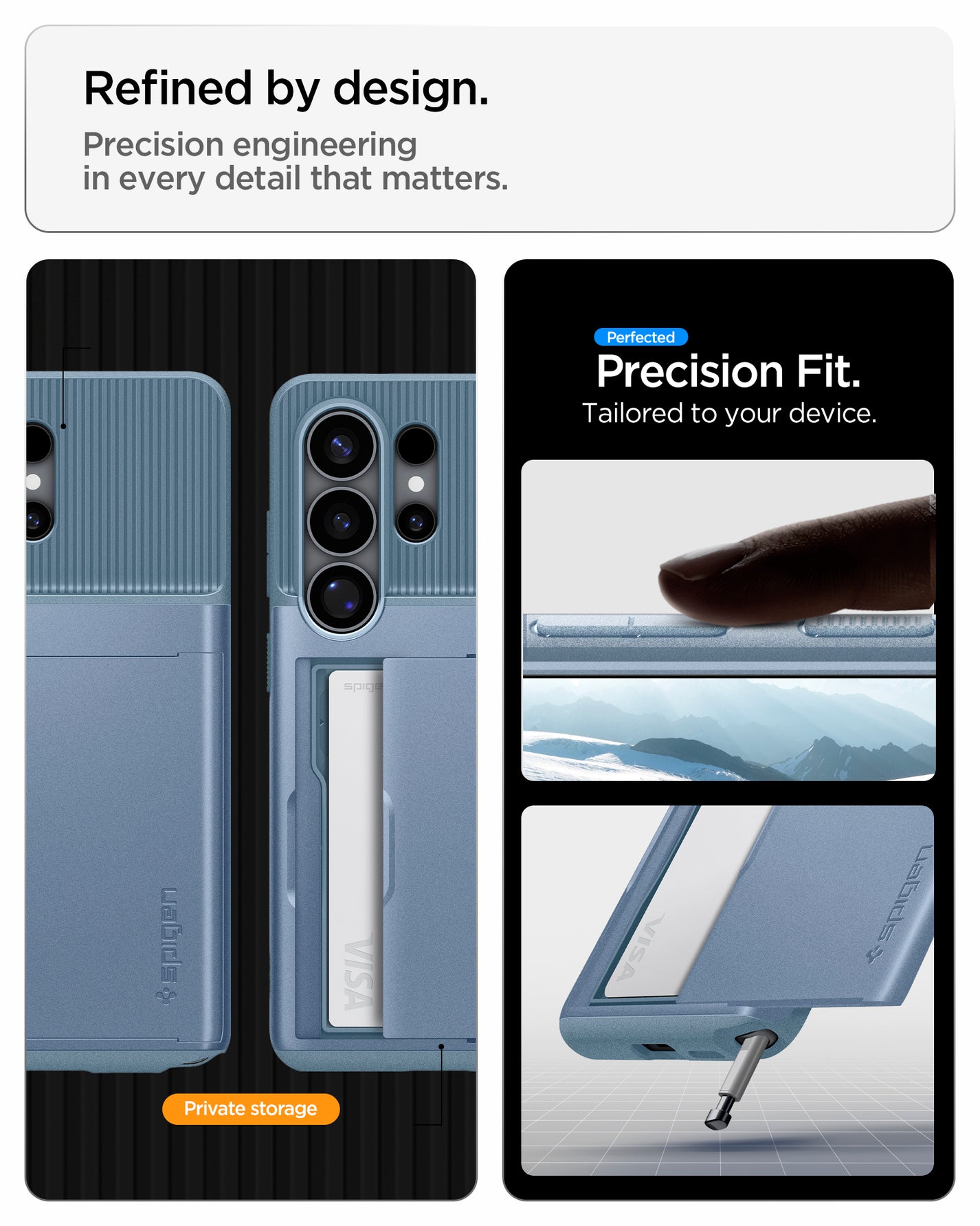 Spigen Slim Armor CS Light Blue built-in wallet feature