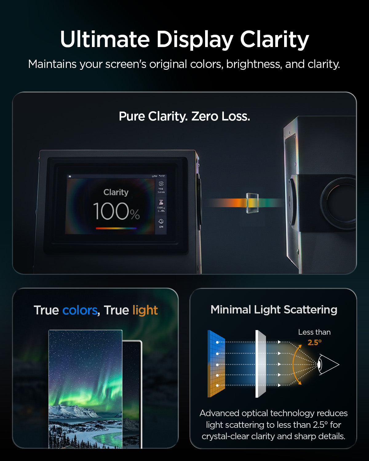 Spigen Galaxy S26 FE clear glass viewing detail