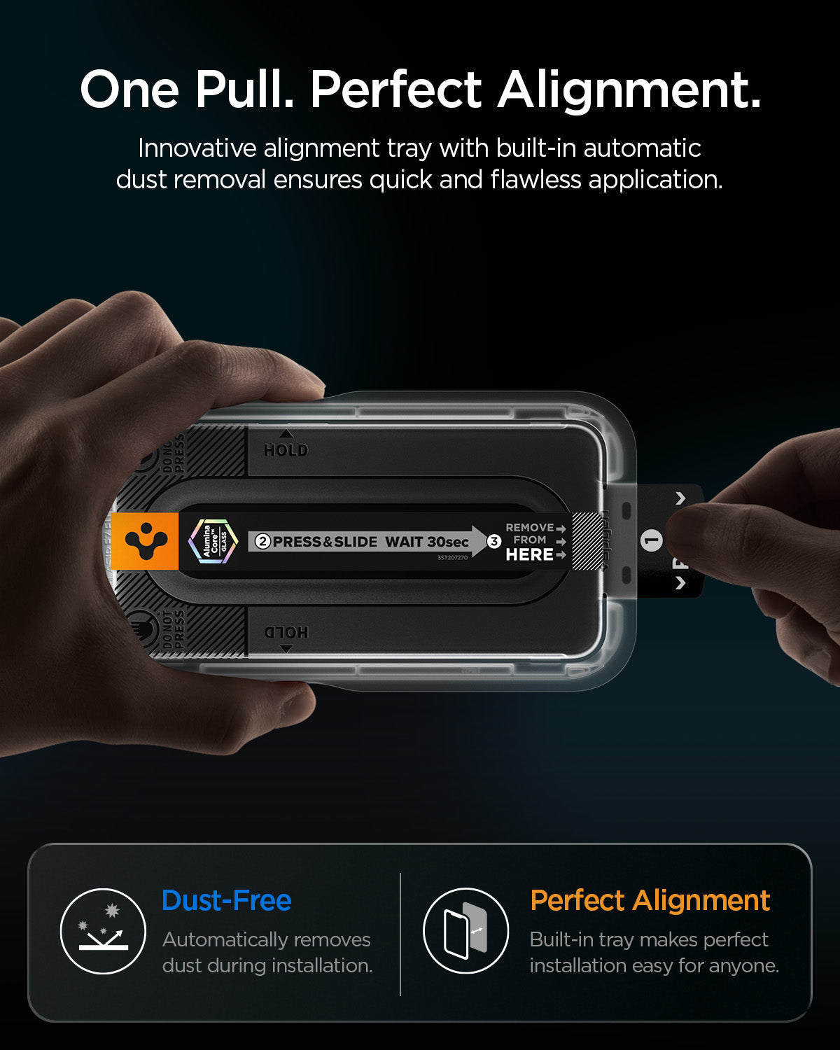Spigen EZ Fit Pro automatic dust removal and alignment for Galaxy S26 FE