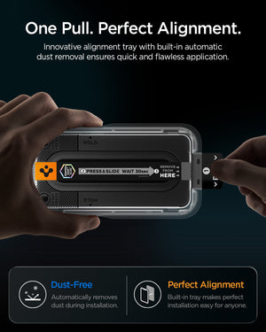 Spigen EZ Fit Pro automatic dust removal and alignment for Galaxy S26 FE