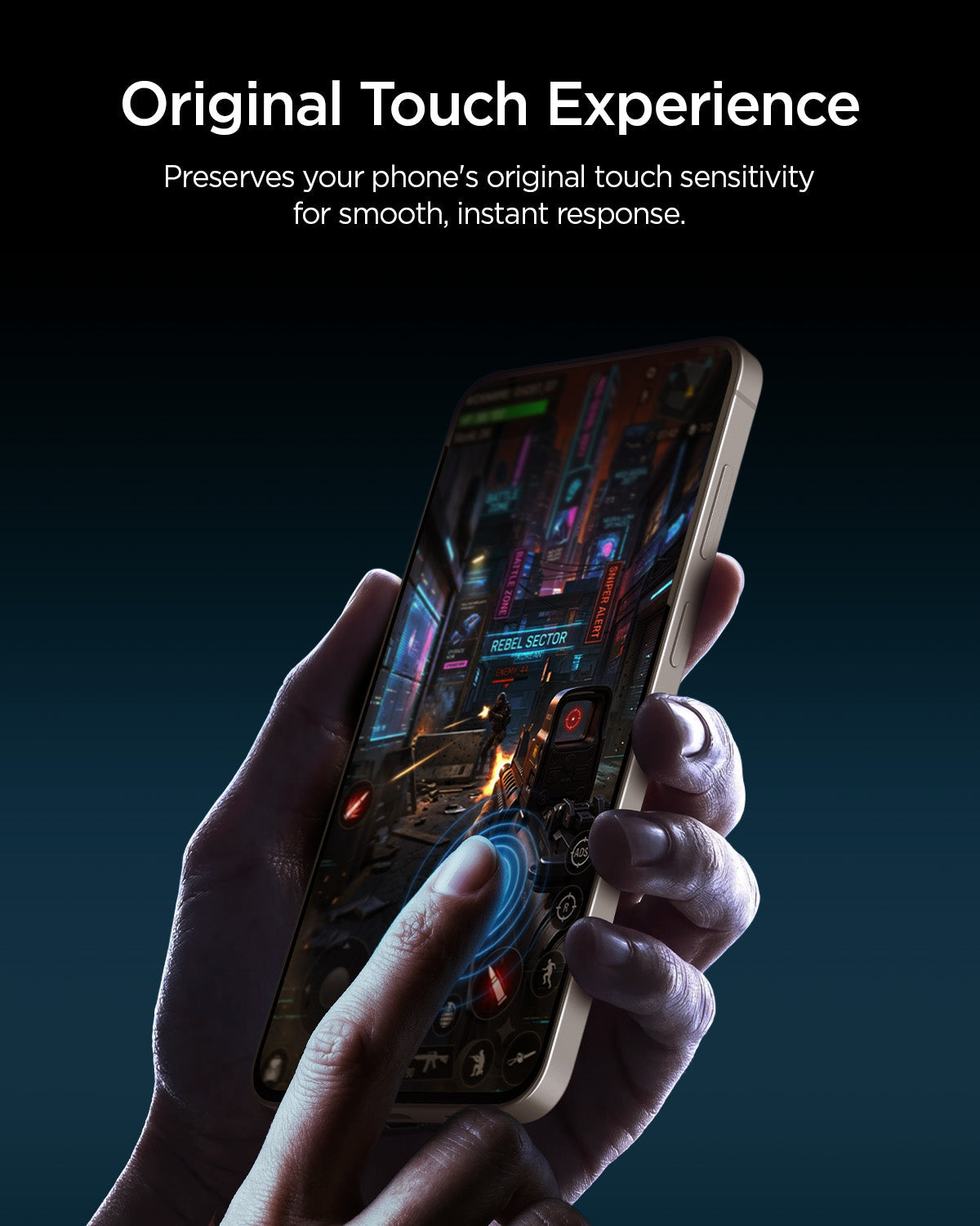 Spigen Galaxy S26 FE screen protector touch response detail
