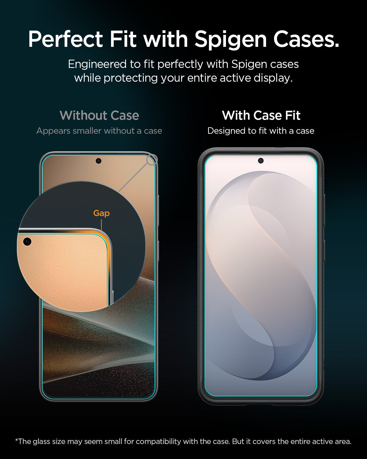Spigen Galaxy S26 FE screen protector case-friendly edge fit