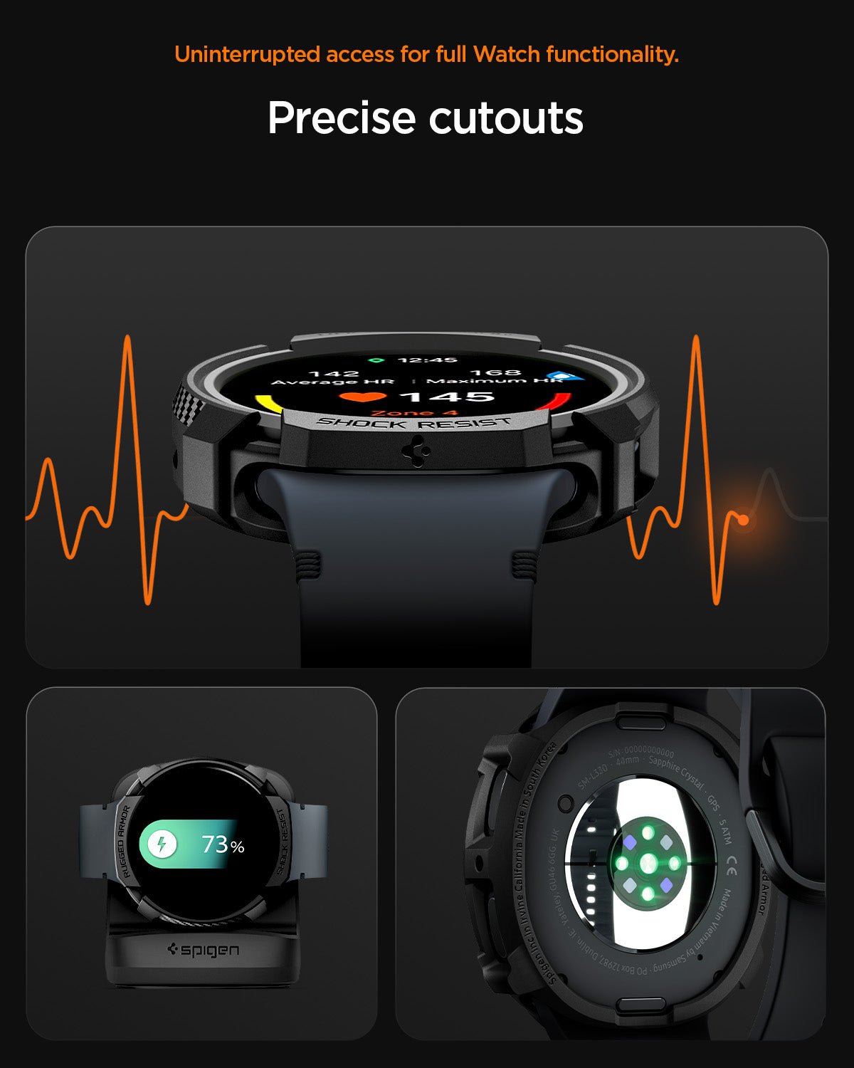 Spigen Galaxy Watch 8 (44mm) Case Rugged Armor view 17