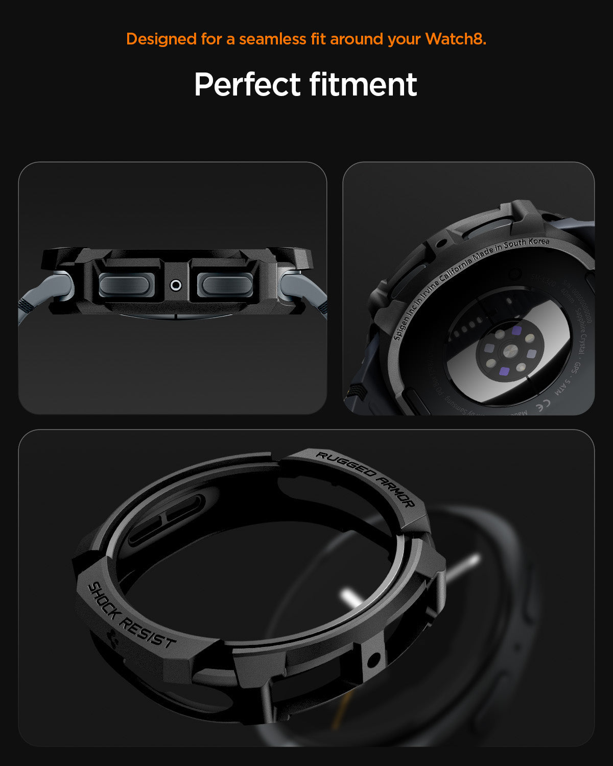 Spigen Galaxy Watch 8 (44mm) Case Rugged Armor view 18