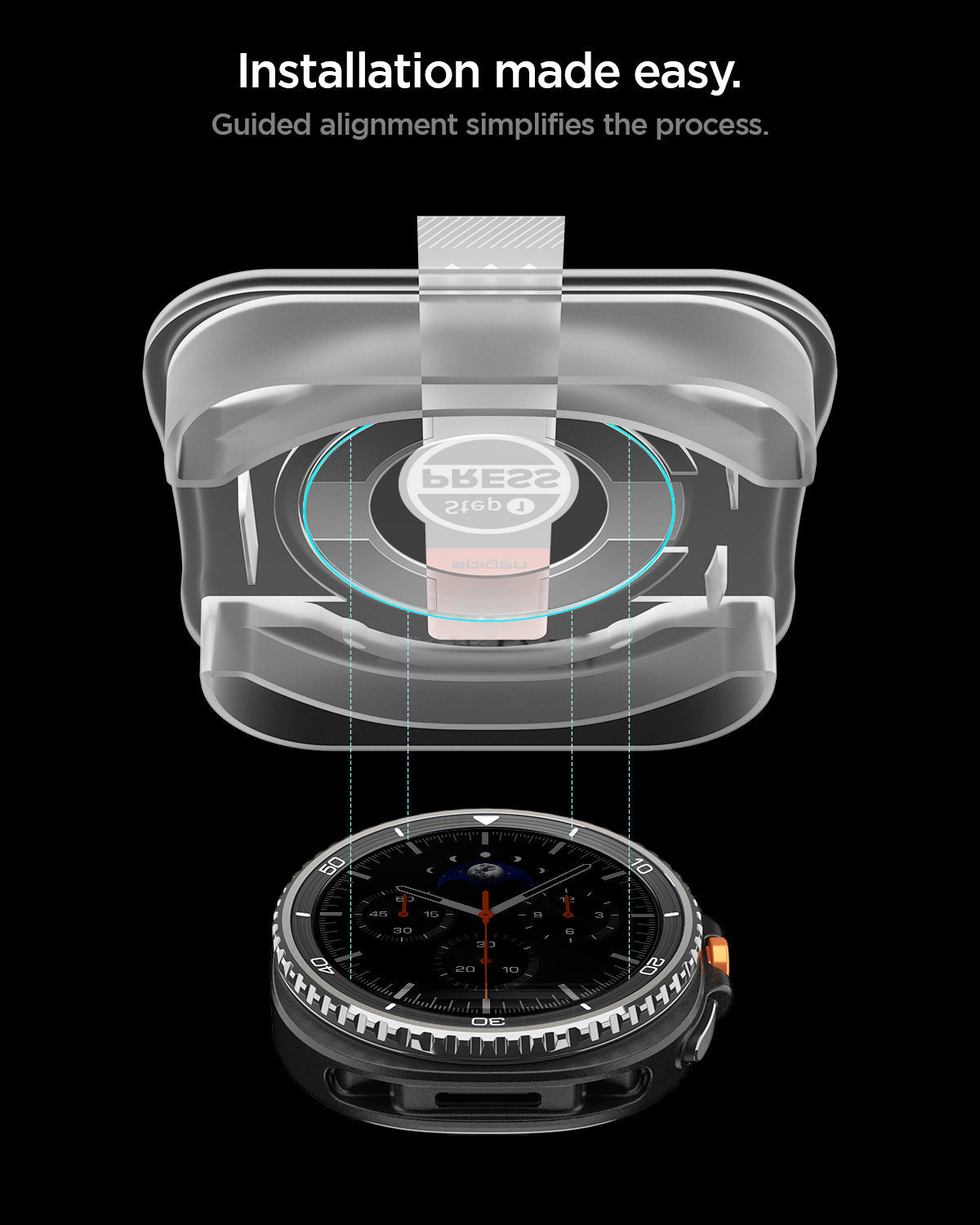 Spigen Galaxy Watch 8 Classic (46mm) Screen Protector GLAS.tR EZ Fit (2 Pack) view 9