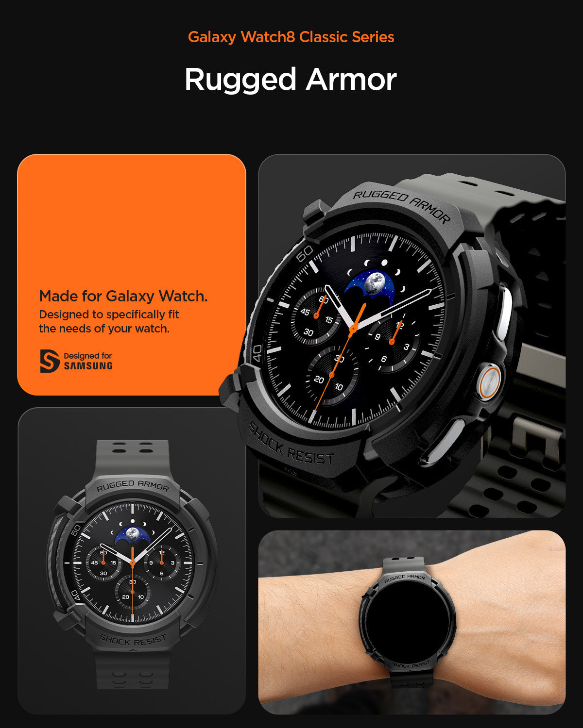 Spigen Galaxy Watch 8 Classic (46mm) Case Rugged Armor view 11