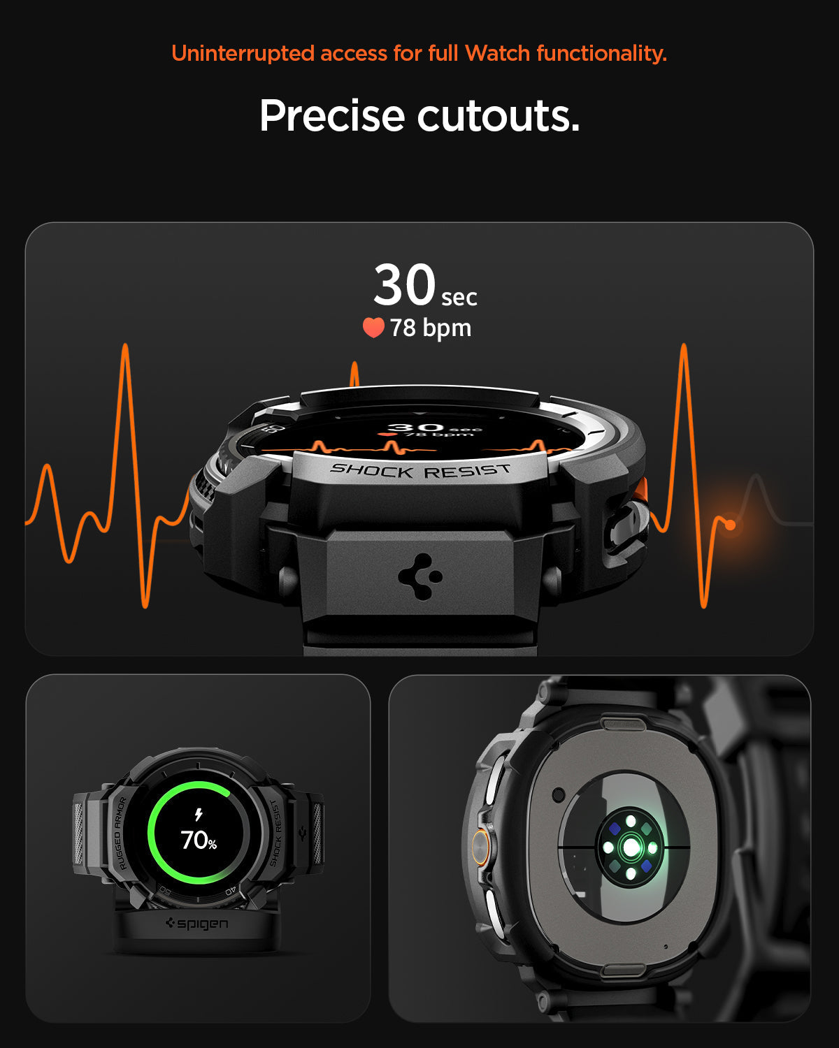 Spigen Galaxy Watch 8 Classic (46mm) Case + Case Rugged Armor Pro view 14