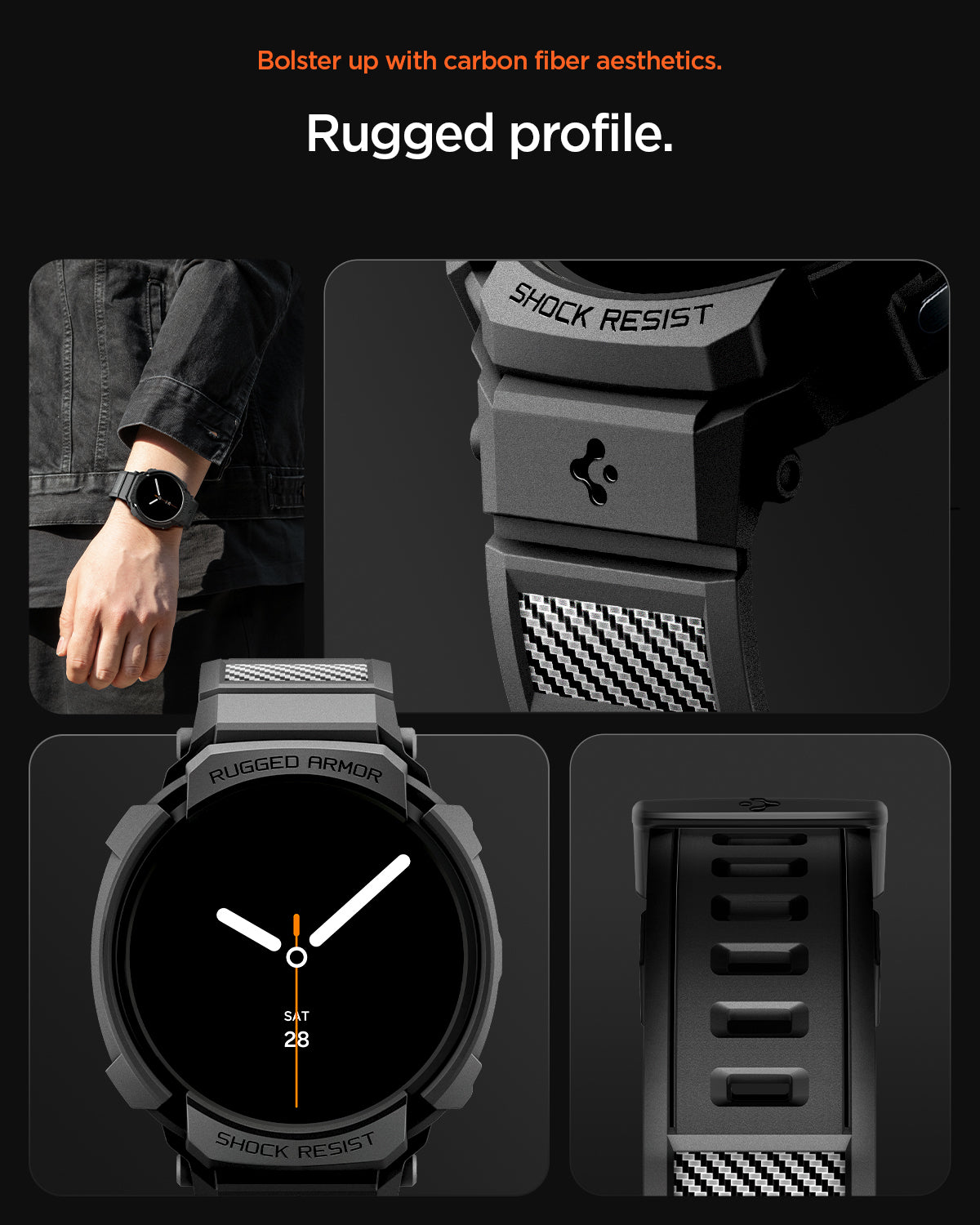 Spigen Galaxy Watch 8 (44mm) Case + Case Rugged Armor Pro view 14