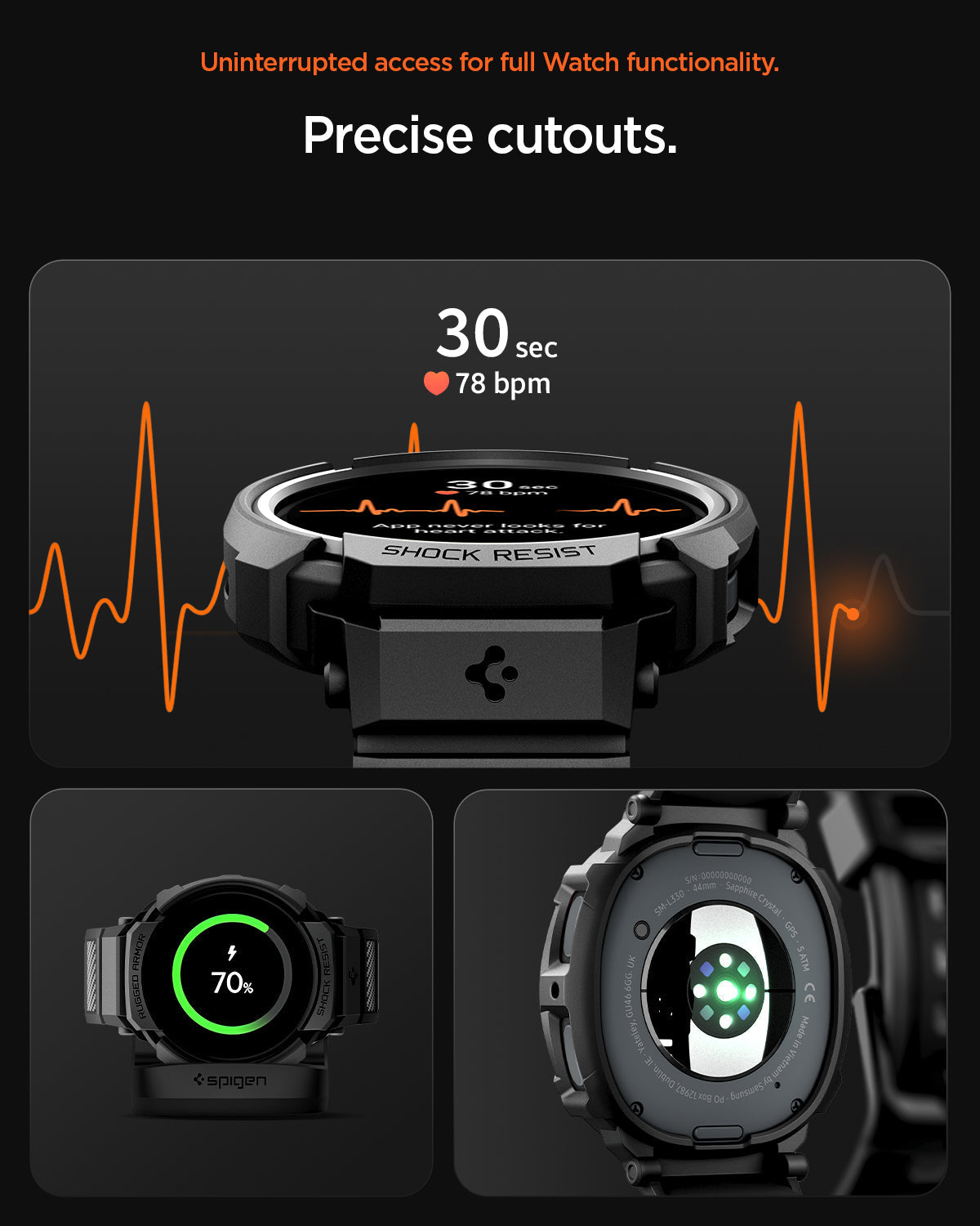 Spigen Galaxy Watch 8 (44mm) Case + Case Rugged Armor Pro view 16