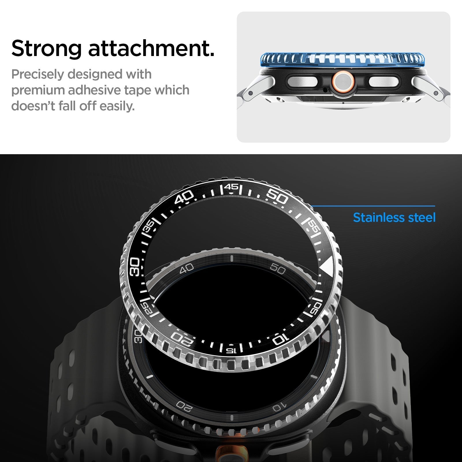 Spigen Galaxy Watch 8 Classic (46mm) Bezel Guard – Bezel Tune Black feature view 12