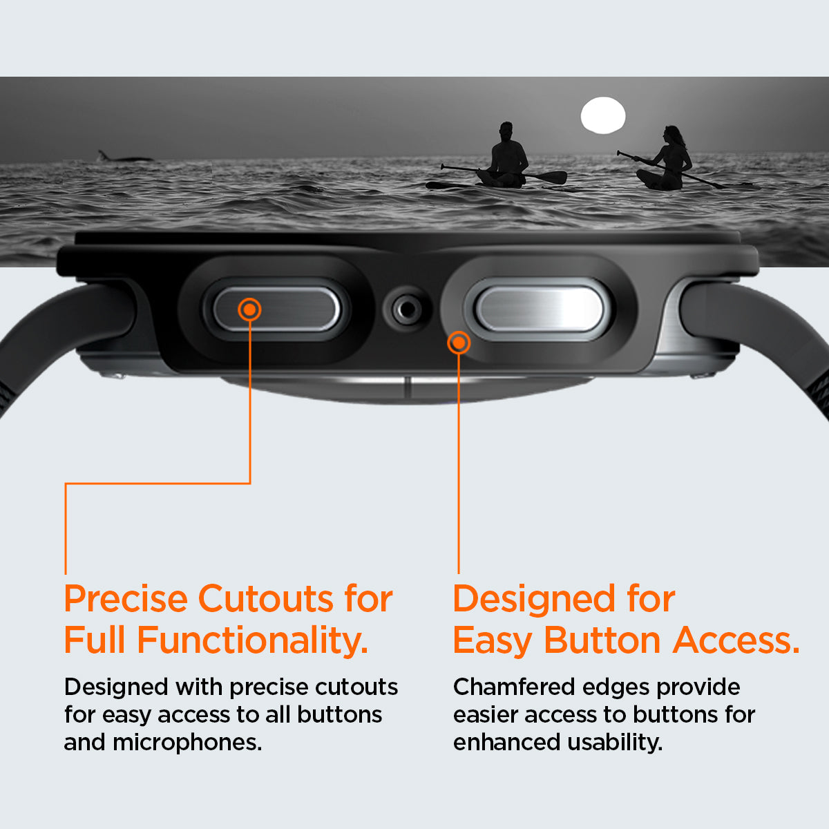 Sensor and control access with Thin Fit 360 Galaxy Watch 44mm case