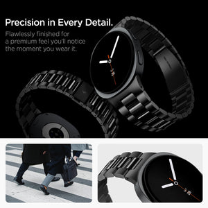Black Spigen Modern Fit 316L Galaxy Watch band product and feature view 7