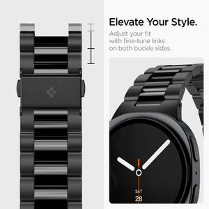 Black Spigen Modern Fit 316L Galaxy Watch band product and feature view 10