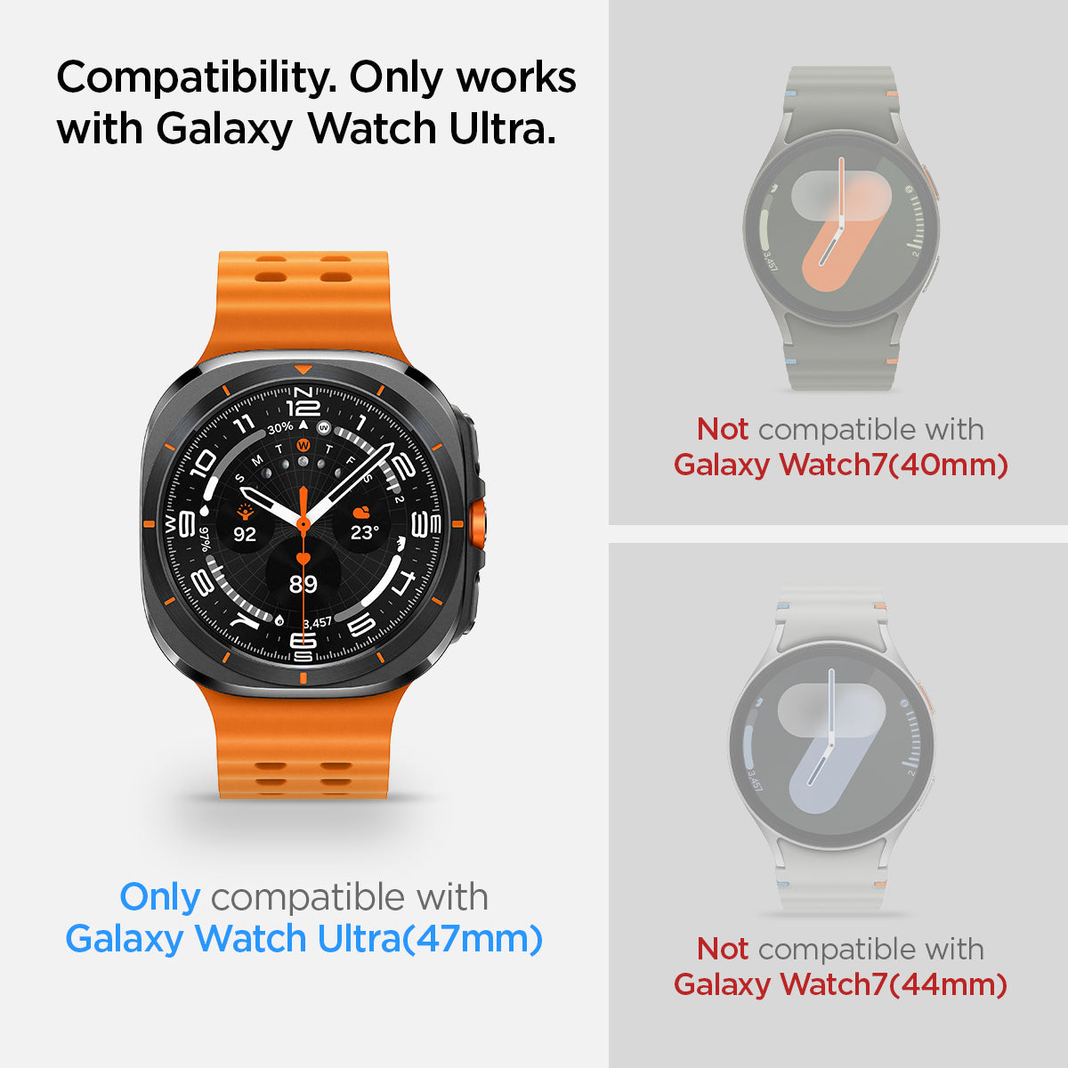 Spigen Galaxy Watch Ultra 47mm (2025/2024) Screen Protector GLAS.tR EZ Fit (2 Pack) view 6