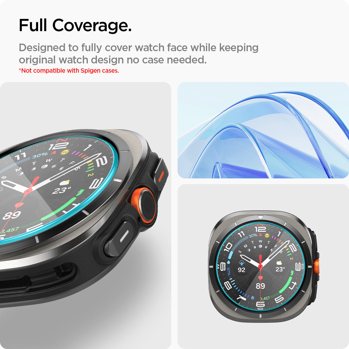 Spigen Galaxy Watch Ultra 47mm (2025/2024) Screen Protector GLAS.tR EZ Fit (2 Pack) view 7