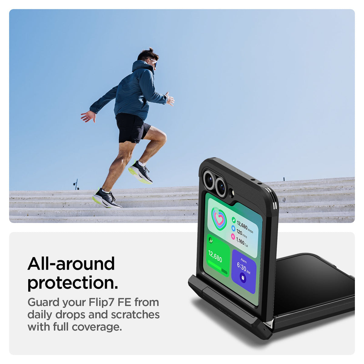 Spigen Galaxy Z Flip 7 FE / Z Flip 6 Case – Tough Armor Pro (MagFit) — Black, fit, construction or use view 23
