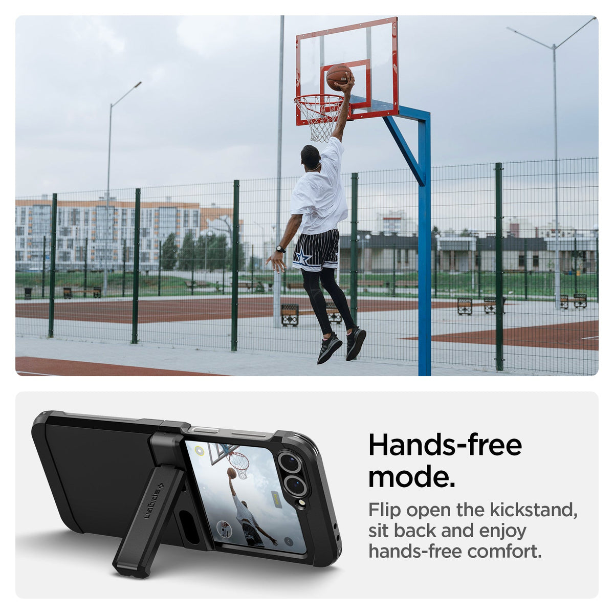 Spigen Galaxy Z Flip 7 FE / Z Flip 6 Case – Tough Armor Pro (MagFit) — Black, fit, construction or use view 19
