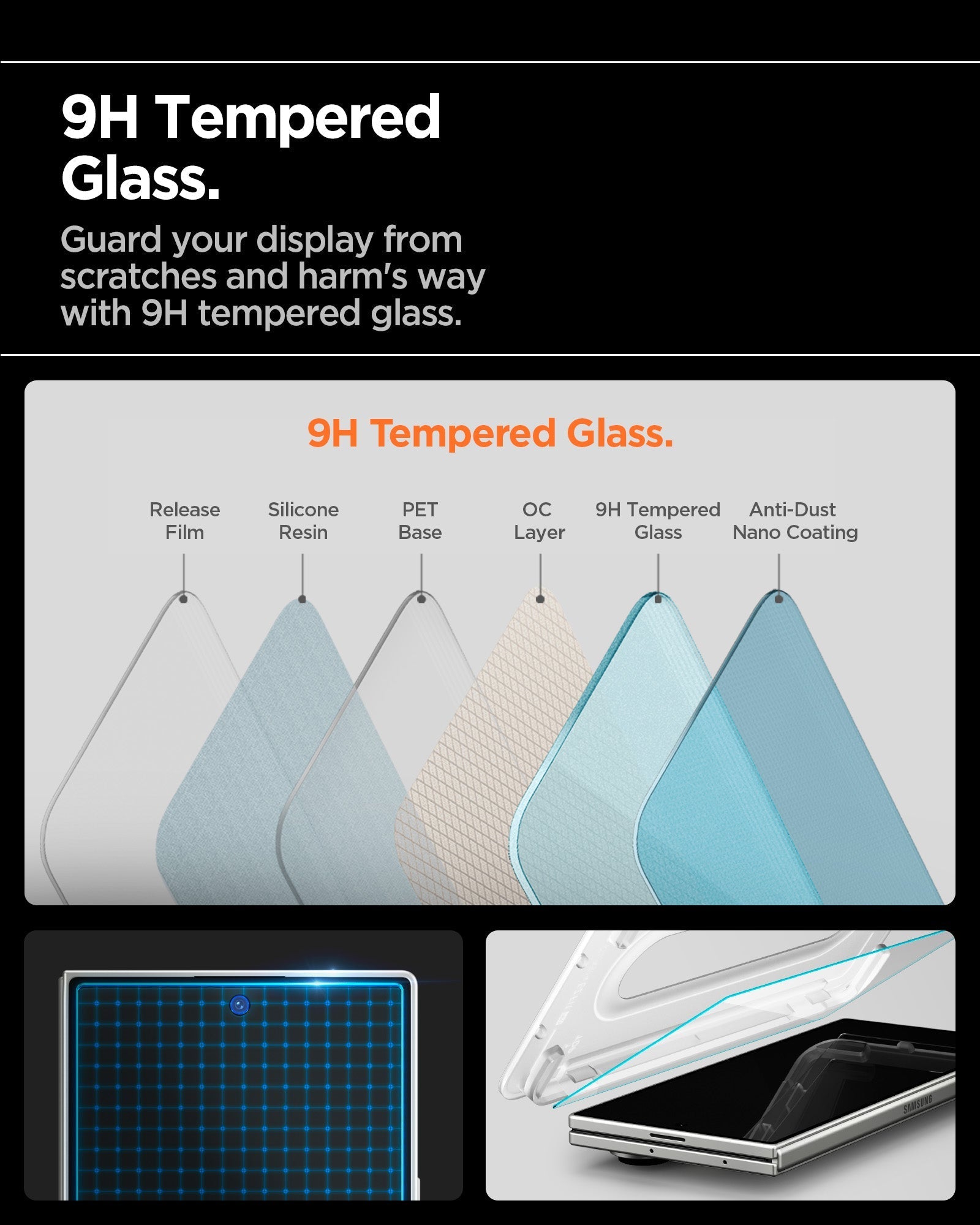 Spigen Galaxy Z Fold 7 Screen Protector GLAS.tR EZ Fit Pro HD (2 Pack) view 3