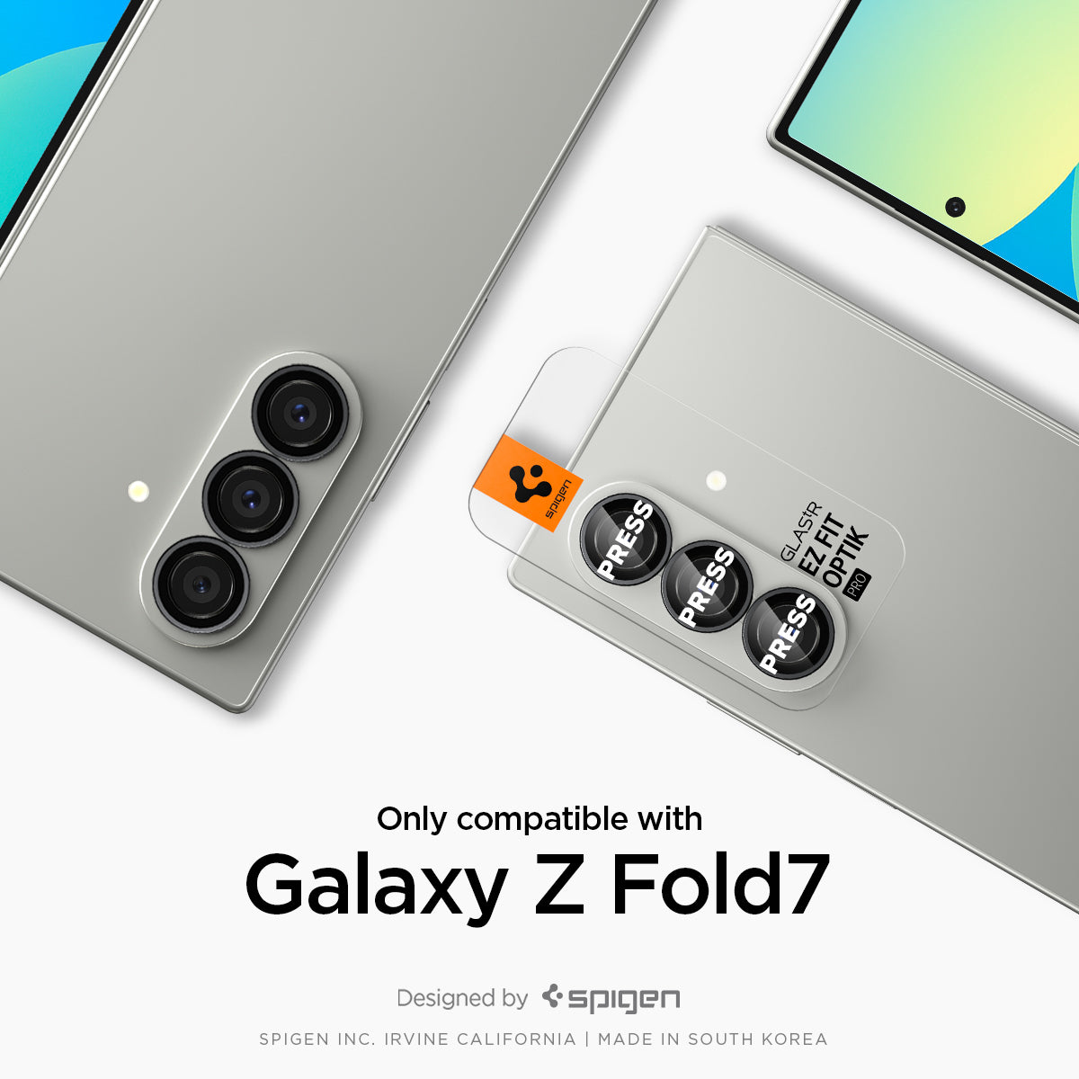 Spigen Galaxy Z Fold 7 Lens Protector Optik Pro EZ Fit HD (2P) Lens Protector view 2