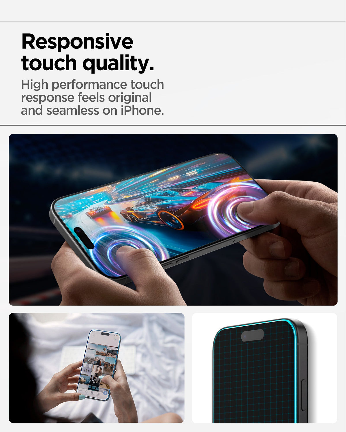 Spigen iPhone 18 Pro / 17 Pro Screen Protector – GLAS.tR AlignMaster S (2 Pack) — Clear responsive touch