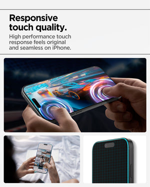 Spigen iPhone 18 Pro / 17 Pro Screen Protector – GLAS.tR AlignMaster S (2 Pack) — Clear responsive touch