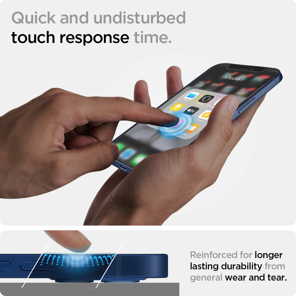 Spigen iPhone 12 mini Screen Protector – GLAS.tR EZ Fit (2 Pack) — Clear detail 5
