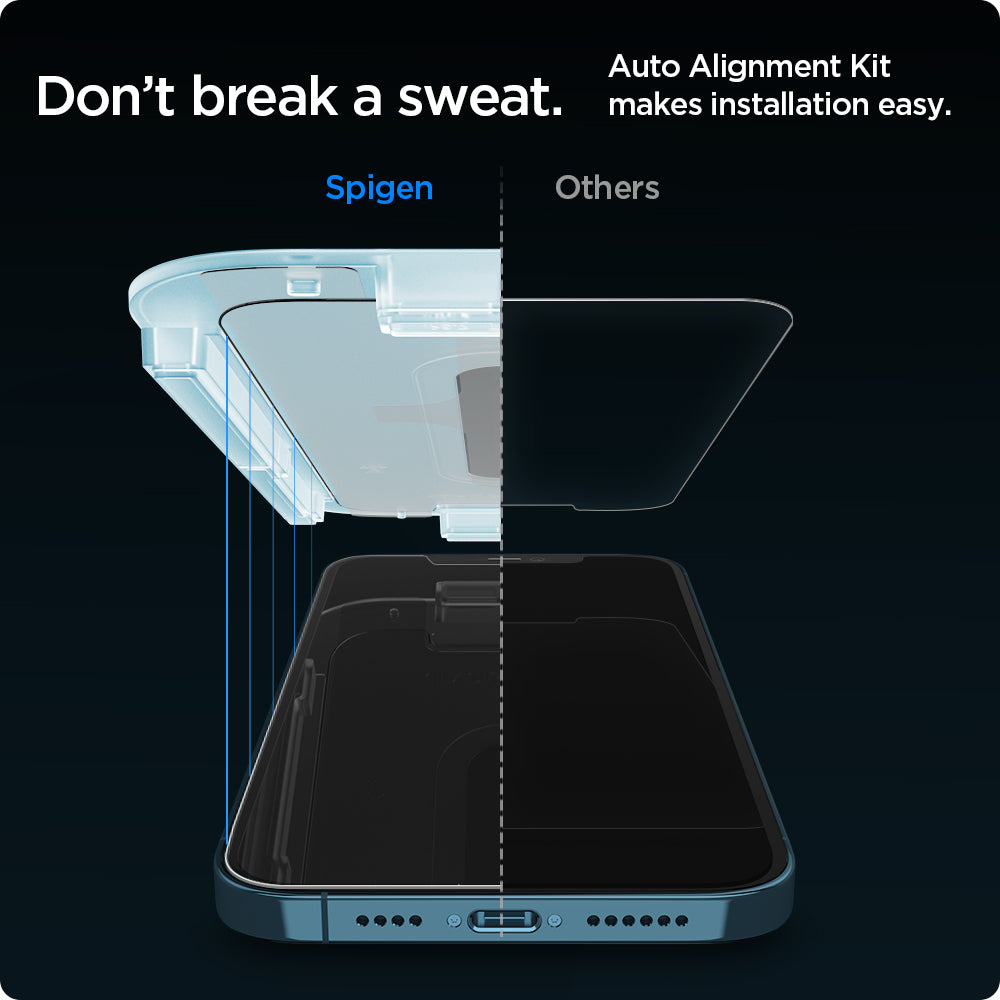 Spigen iPhone 12 Pro Max / 12 Pro / 12 Screen Protector GLAS.tR EZ Fit view 2