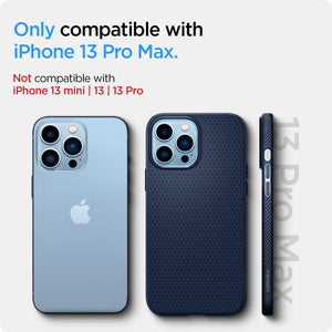 ACS03202 - iPhone 13 Pro Max Case Liquid Air in navy blue showing the compatibility only with iPhone 13 Pro Max. Not compatible with iPhone 13 mini | 13 | 13 Pro
