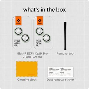 Spigen iPhone 15 / 14 Lens Protector – Optik Pro EZ Fit (2 Pack) — Green detail 11