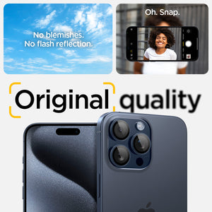 Spigen iPhone 15 Pro Max / 15 Pro Lens Protector – Optik Pro EZ Fit – Blue Titanium product image 9