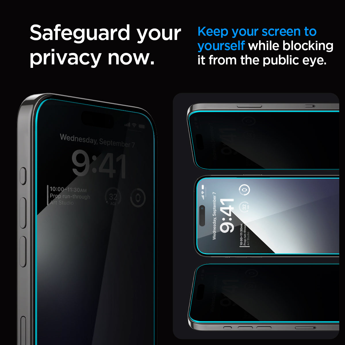 Spigen iPhone 15 Pro Screen Protector GLAS.tR EZ Fit Privacy (2 Pack) view 10