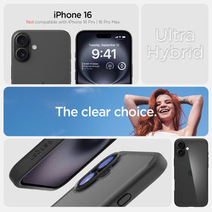 Spigen iPhone 16 Case – Ultra Hybrid – Matte Black – detail image 7