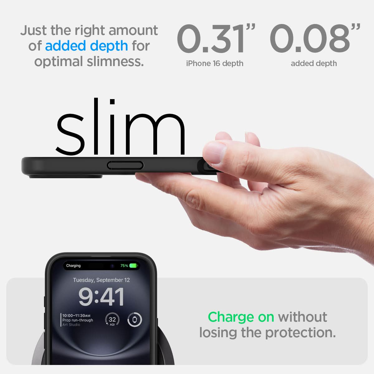 Spigen iPhone 16 Plus Case – Ultra Hybrid – Frost Black – detail image 6