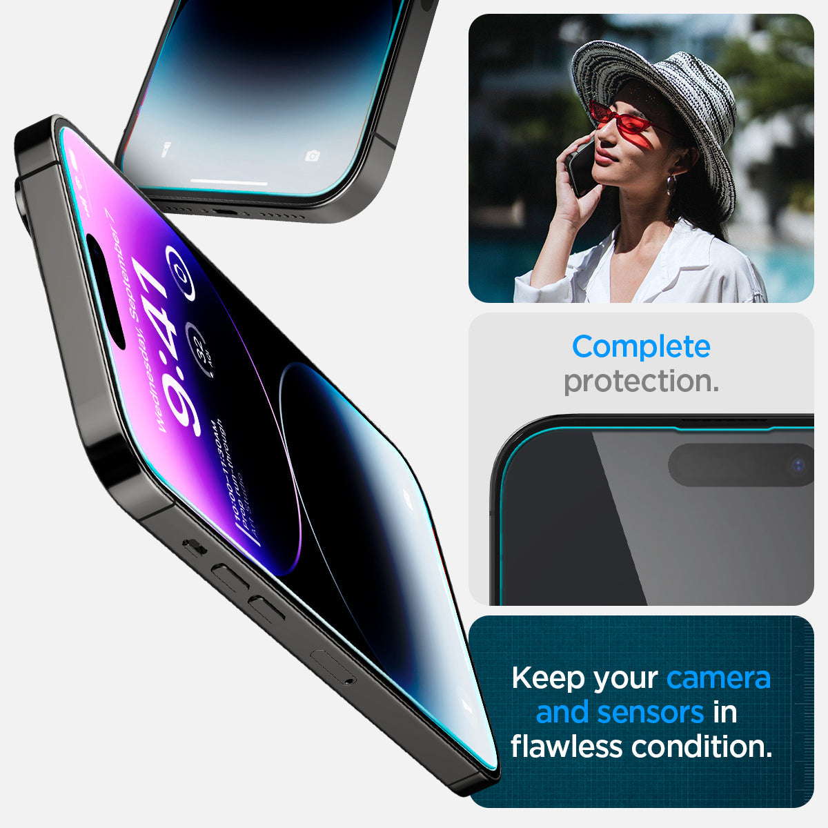 Spigen iPhone 14 Pro Max / 14 Pro Screen Protector GLAS.tR EZ Fit | Sensor Protected view 11