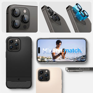 Spigen iPhone 15 Pro Max / 15 Pro Lens Protector – Optik Pro EZ Fit – Black product image 7