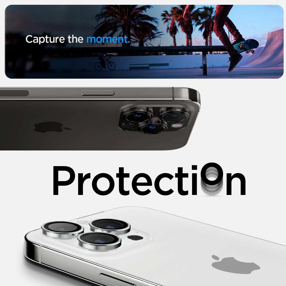 Spigen iPhone 15 Pro Max / 15 Pro Lens Protector – Optik Pro EZ Fit – Silver product image 10