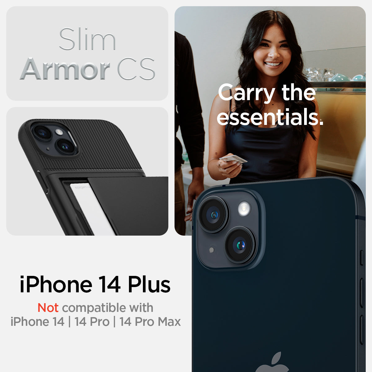 Spigen iPhone 14 Plus Case – Slim Armor CS in Black – iPhone 14 Plus compatibility guide