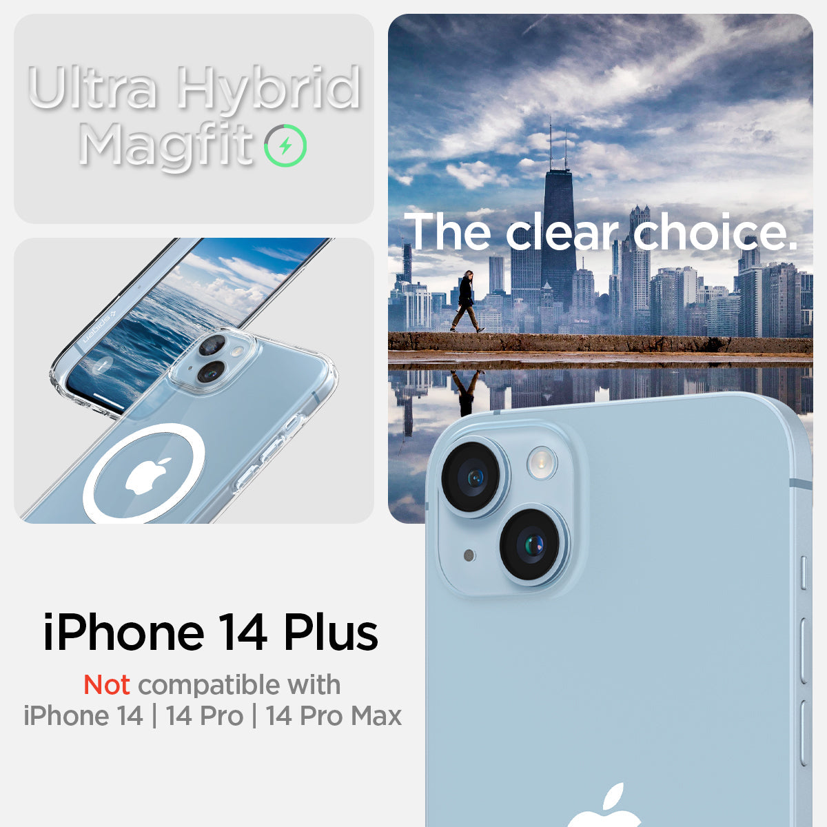 Spigen iPhone 14 Plus Case – Ultra Hybrid (MagFit) in White – iPhone 14 Plus compatibility guide