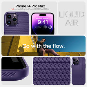 Spigen iPhone 14 Pro Max Case – Liquid Air - Deep Purple - iPhone 14 Pro Max compatibility