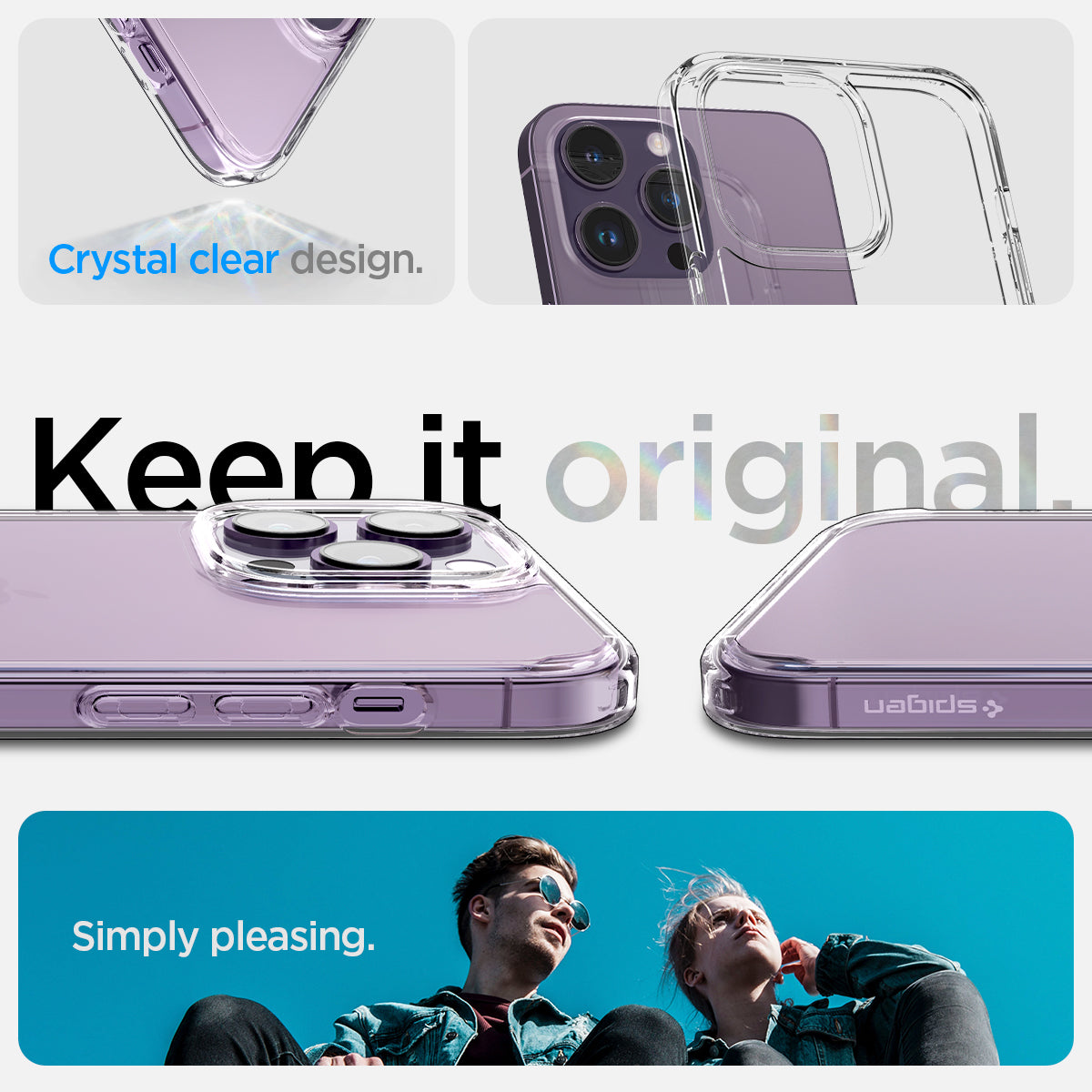 Spigen iPhone 14 Pro Max Case – Ultra Hybrid in Crystal Clear – crystal-clear design details