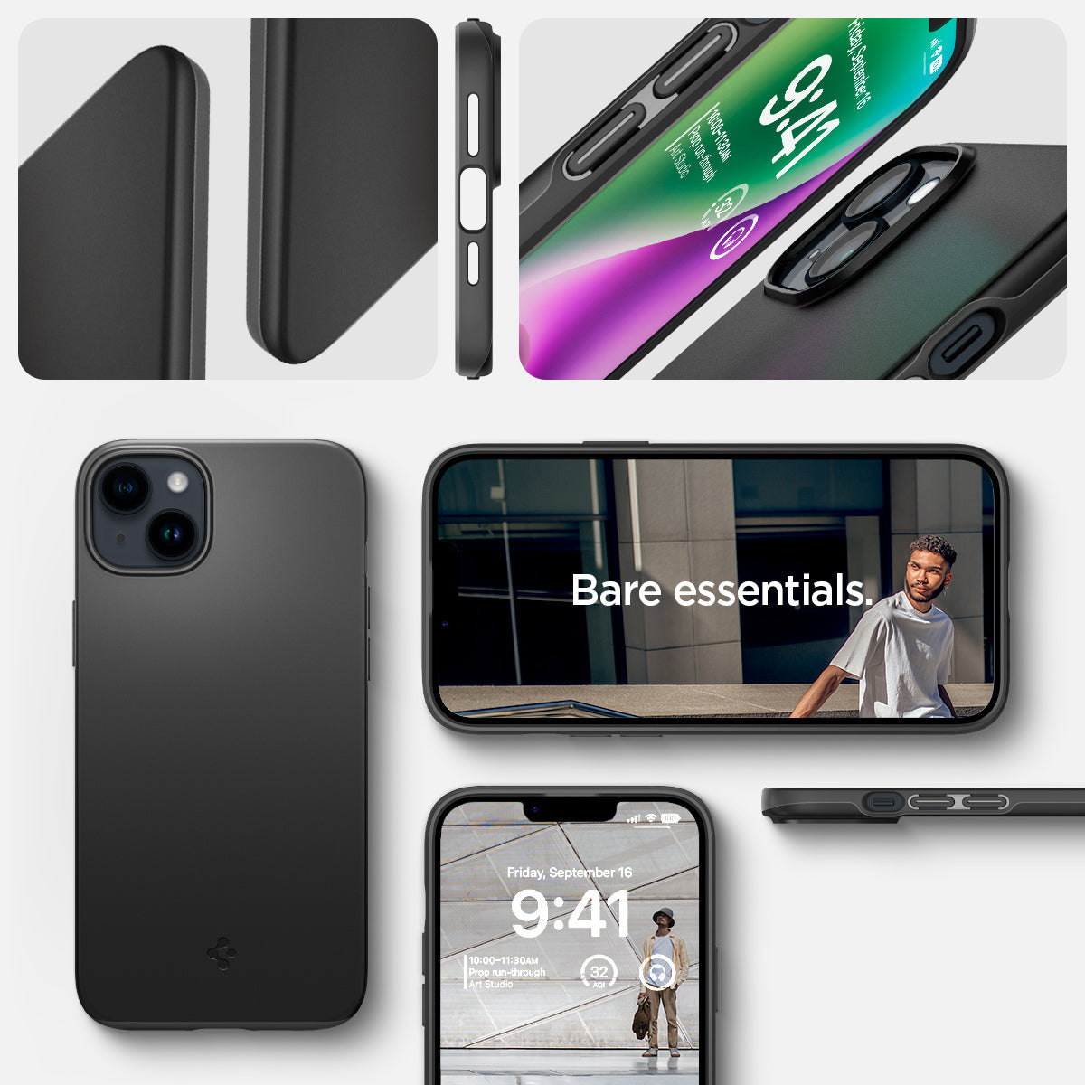 Spigen iPhone 14 / iPhone 13 Case – Thin Fit in Black – product overview and bare essentials