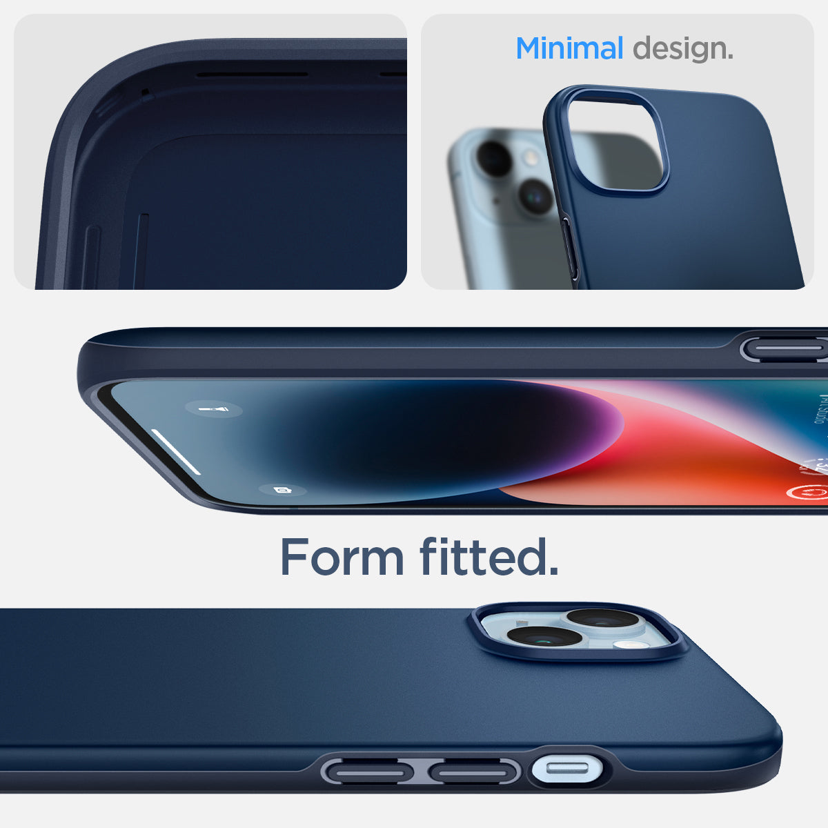 Spigen iPhone 14 / iPhone 13 Case – Thin Fit in Navy Blue – form-fitted minimal design