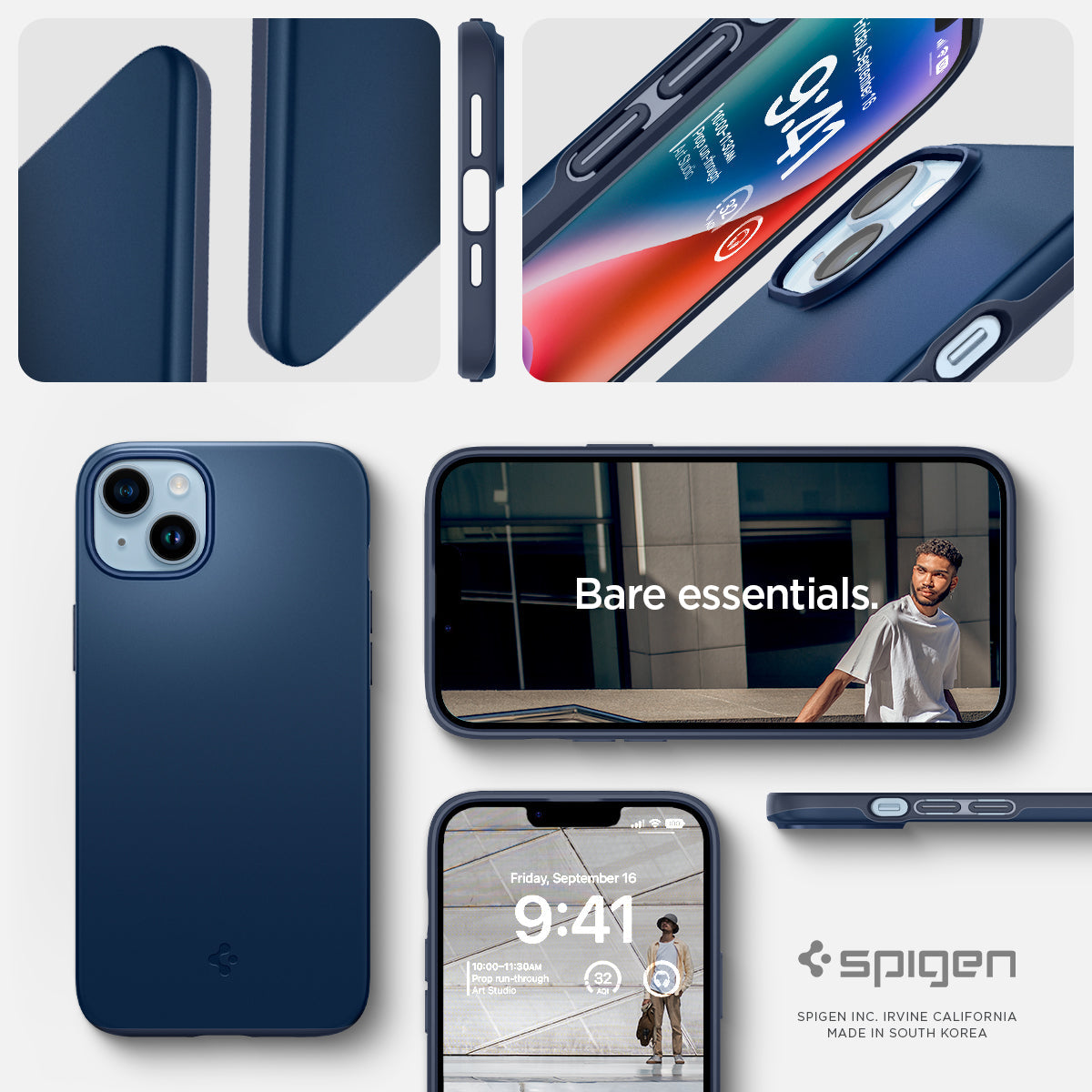 Spigen iPhone 14 / iPhone 13 Case – Thin Fit in Navy Blue – product overview and bare essentials