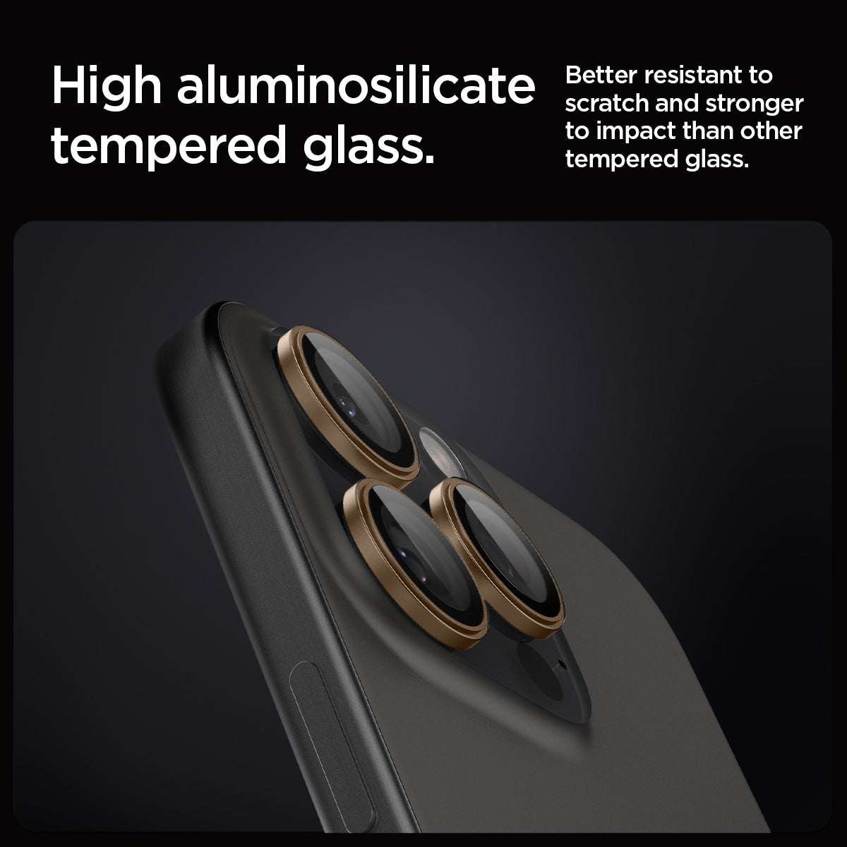 Spigen iPhone 16 Pro Max / 16 Pro Lens Protector – Optik Pro EZ Fit – Desert Titanium product image 8