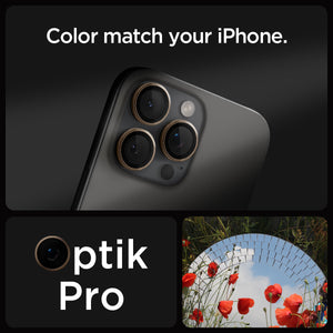 Spigen iPhone 16 Pro Max / 16 Pro Lens Protector – Optik Pro EZ Fit – Desert Titanium product image 7