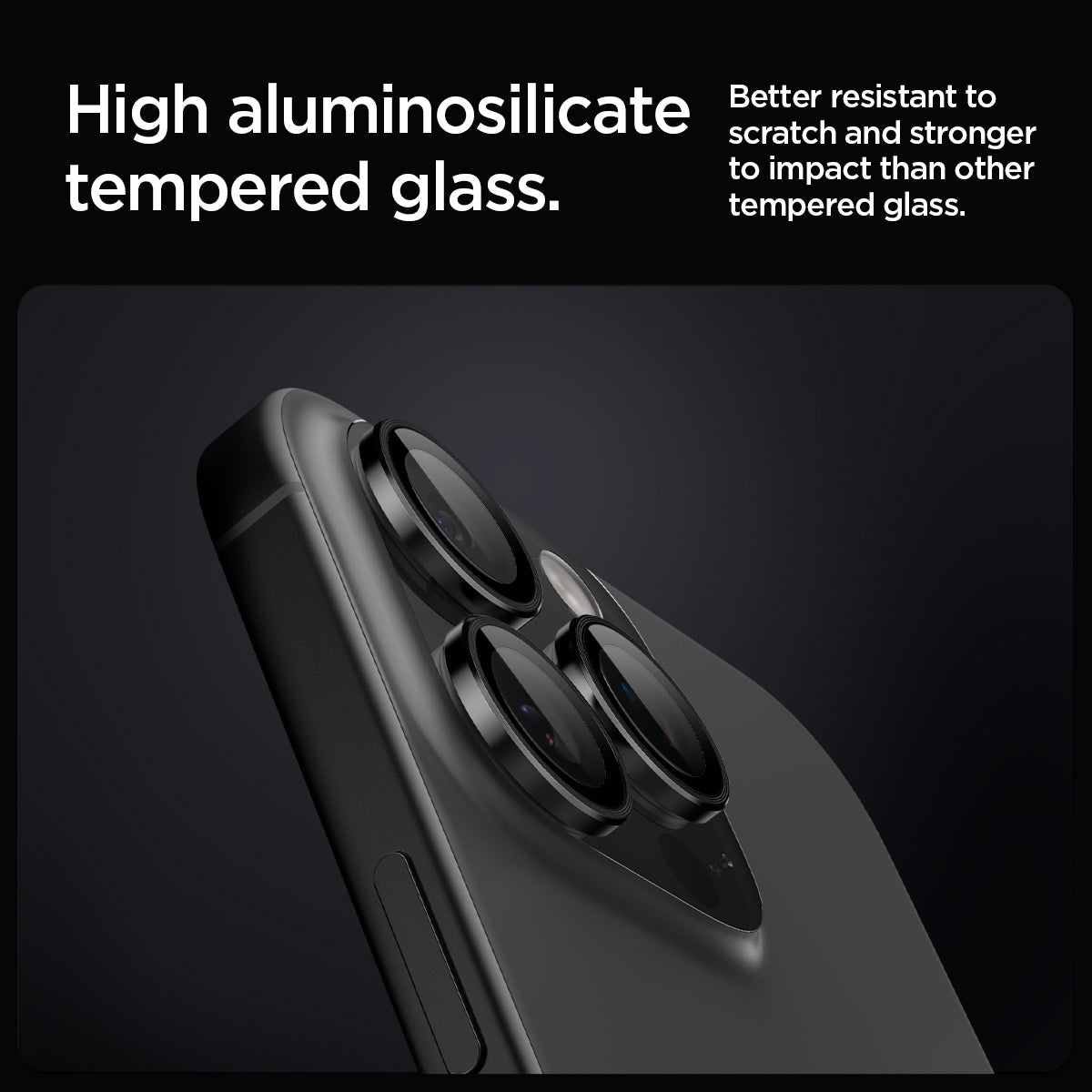 Spigen iPhone 16 Pro Max / 16 Pro Lens Protector – Optik Pro EZ Fit – Black product image 8